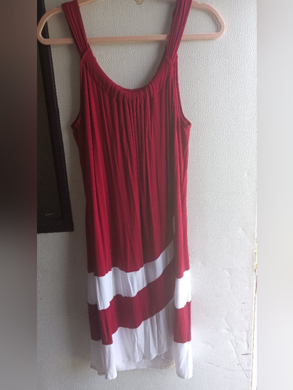 Roll Tide Roll!! Ronnie Salloway Women's Red White Colorblock Tank Dress Large